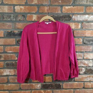 Chico's Lightweight Linen Blend 3/4 Sleeve Cropped Open Cardigan Women's XL